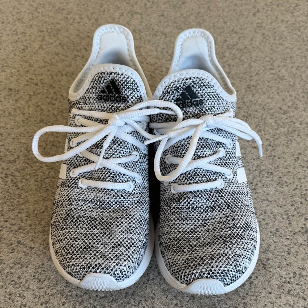 Adidas Women's Cloudfoam Plus Gray and White Sneakers